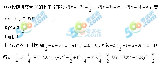 2017年考研《数学三》答案（考试吧版）